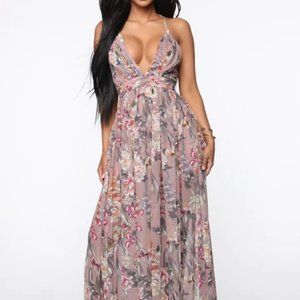 Mauve Floral Maxi Dress